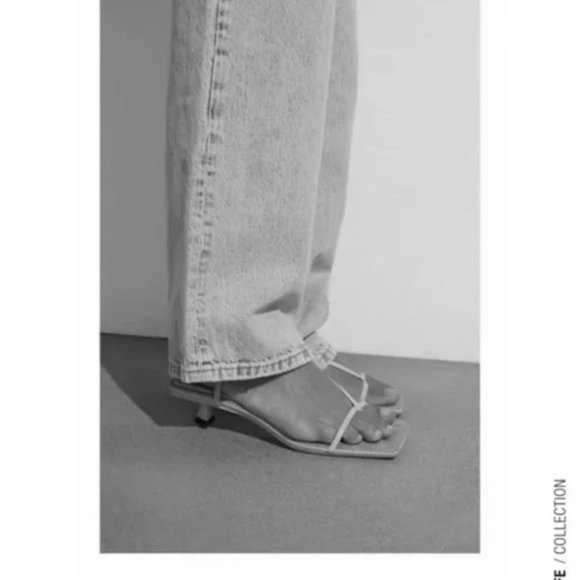 Zara Heeled Leather Sandals with Insole Mauve 7.5 - Picture 10 of 10